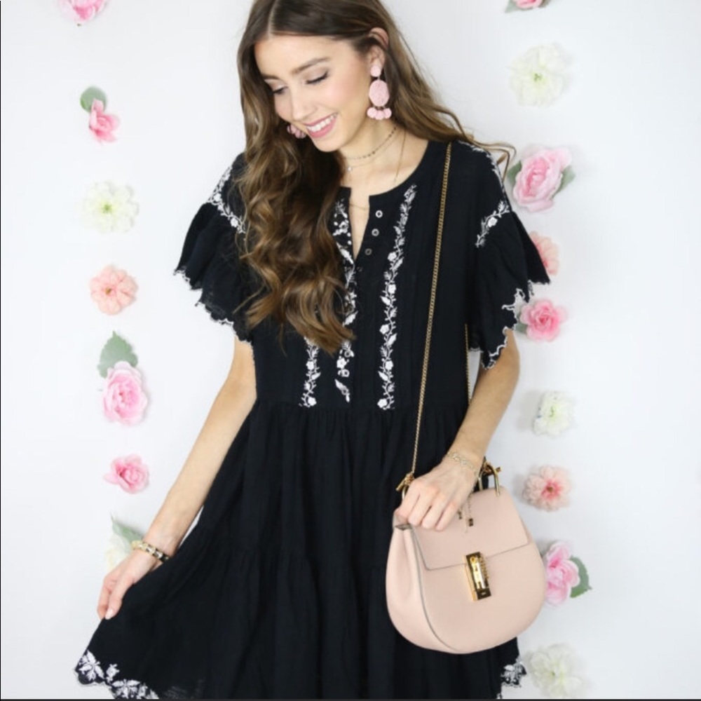 NWT $148 Free People Santiago Embroidered Dress Sm - Picture 3 of 8